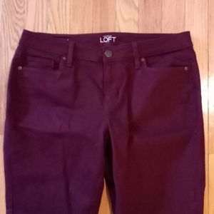 Loft Curvy skinny burgandy jeans sz10